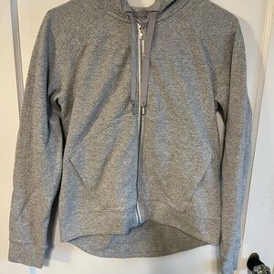 Lululemon catch a moment waffle zip up gray hoodie
